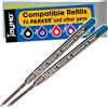 Cottage Mills Jaymo - 2 - Ricariche per penne compatibili con Gel Parker® blu. Liscio inchiostro di scrittura tedesco con punta media da 7 mm # 30526PP