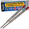 Cottage Mills Jaymo - Ricambio per penna a sfera Parker 30525PP/30526PP, 98 mm di lunghezza, confezione da 2, colore: Rosso