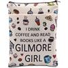 BAUNA Custodia per libri ispirata a Gilmore Girl, regalo per amanti del caffè, per fan del caffè e del cinema