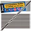 Jaymo Ricambio per Cross 8518 e Schmidt 635 - Misura 67 mm di lunghezza - D (D1) Mini penna a sfera multifunzione standard - 6 nero + 6 blu
