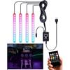 Trongle Car Lights - Striscia LED per interni auto, impermeabile, con 4 pezzi, 48 LED, 8 colori, con sensore sonoro e telecomando, porta USB, caricatore auto, musica per auto, illuminazione attivata