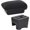 MSDDWL Bracciolo Auto Per POLO Per Mk5 6R Per 2010 2011 2012 2013 2014 2015-2018 Bracciolo Auto Scatola Portaoggetti Accessori Interni Auto Retrofit Auto Braccioli(B1 Black line 3USB)