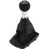Partuto Pomello del cambio manuale a 5 velocità con copertura - Pomello del cambio auto con copertura - per Audi A4 2000-2008 Plastica Ecopelle Nero Argento - 1 pz