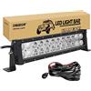 RIGIDON 12 pollici 30cm 72W barra led fuoristrada con 12V cablaggio kit | impermeabile barra luce led, per auto trattore camion SUV ATV barca 4x4 veicoli offroad, 6000K bianca, faretti fendinebbia