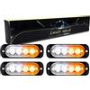 RIGIDON 4x 4 LED lampada di emergenza strobo barra led faretti fendinebbia | 12V 24V, 3,3 pollici, senza interruttore, bianca ambra, impermeabile, per auto fuoristrada camion UTE ATV barca 4x4 veicoli