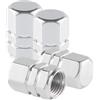 Generic 4 Pezzi Tappi Tenuta Valvole Pneumatici Auto per Renault/Arkana/Austral/Avantime/Captur Clio/Kadjar/Koleos, Cappucci Stelo Valvola Alluminio Antipolvere, Ruota Cappuccio Universali,Silver