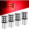 Defvnsy Confezione da 4-1156 BA15S 1141 1003 7506 Rosso super brillante 12-24V DC 2835 33SMD Lampadine LED per Fanali di coda del freno Lampade del freno del motociclo