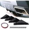 JMTBNO 4 pz Auto Paraurti Posteriore Lip Diffusore Universale Pinna di Squalo Fibra di Carbonio Forma Curva Paraurti Posteriore Spoiler Diffusore Ala Splitter Accessori