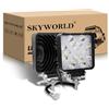 SKYWORLD 2 Pcs Piazza Faro da Lavoro Led, 10cm 48W Spot Luci di Lavoro a Led 12V 24V, Fari di Profondità, Bianco Ambra Faretti Fendinebbia per 4x4 Fuoristrada Camion Auto SUV ATV Trattore