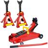 Yasta Cric Idraulico Auto 2T a Carrello + Coppia Cavalletti Auto 3T