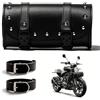 Floatdream Borsa da Sella Universale per Moto, Borse in Pelle Moto Strumento, Borse Laterali per Moto Universali, con 2 Cinghie, per Maggior Parte Delle Motociclette e Dei Fuoristrada