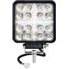 Willpower 1PC Faro LED 4 Pollici 48W Faretto LED 12V 24V Luci da Lavoro Spotlights Fendinebbia LED per Trattore Fuoristrada Camion Barca Auto 4x4, IP67, 3000K 6000K Doppio Colore, Quadrato