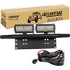 RIGIDON Barra Led Fuoristrada, 2 Pz 7 18cm 120W Quad Fila Spot Luci di Lavoro a Led, Con Piastra di Supporto Nero Kit y 12V Cablaggio, Faretti Fendinebbia Per Auto Camion SUV 4x4 Veicoli Off road