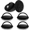 Geiserailie 6 Pezzi Spazzola Massaggiatrice per Cuoio Capelluto Spazzola per Togliere Forfora Spazzola per Massaggio Capelli da Doccia Spazzola per Shampoo Massaggiante per Donne Uomini Capelli Corti Folti(Nero)