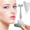 ZKSXOA Massaggiatore per viso, rullo in metallo, strumento per massaggio Gua Sha, per viso, collo, occhi, corpo, cura della pelle, rullo per il viso da donna