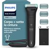 Philips Bodygroom series 5000 - Rifinitore per uomo tripla protezione, Rifinitura e rasatura intima, Accessorio per la schiena pieghevole, Impermeabile 100%, 100 minuti di autonomia, Modello BG5480/15