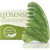 Leosense Pettine multiuso per massaggio in giada verde, fatto a mano, strumento massaggiatore per massaggio completo e rilassante, testa del cuoio capelluto, giada gua sha (green jade - g)