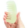 Leosense Pettine per massaggio in giada naturale, antistatico, realizzato a mano, per capelli larghi e massaggi, per massaggio alla testa, gua sha, raschiatura di giada, strumento per terapia di massaggio