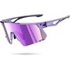 Meayll Occhiali Ciclismo Uomo Donna, Anti-UV400, Occhiali da Sole, Occhiali Running Sportivi TR90 Ultraleggeri 33g, Occhiali veloci Naselli e Aste Regolabili per MTB Bici Sport Outdoor, Viola