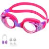 JATEKA Occhialini Nuoto Bambini Unisex Anti-Appannamento Occhiali per Bambina & Ragazzino, Onte nasale Anti-Appannamento, Anti UV, Mirror Lenti HD, Occhialini da Mare/Piscina 4-14