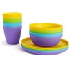Munchkin Toddler Multi Dining Set, Bicchiere, ciotole e piatti per bambini, Essenziali per bambini, Piatti e ciotole impilabili senza BPA per lo svezzamento, Confezione da 12