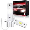 AUXIRACER Lampadine H3 LED, 30000LM Luminosità 500% Brillante 6500K Bianco Freddo H3 LED, 1:1 Design di Ricambio Lampada Alogena Plug and Play, 2 pezzi