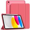 CACOE Custodia Cover Compatibile con iPad 11a Generazione (A16) 11" (2025) / iPad 10a Generazione 10.9" (2022) (A2757/A2777), Retro Trasparente Cover con Portapenne,Rosso Anguria