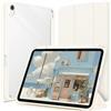 CACOE Custodia Cover Compatibile con iPad 11a Generazione (A16) 11" (2025) / iPad 10a Generazione 10.9" (2022) (A2757/A2777), Retro Trasparente Cover con Portapenne,Bianco crema