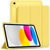 CACOE Custodia Cover Compatibile con iPad 11a Generazione (A16) 11" (2025) / iPad 10a Generazione 10.9" (2022) (A2757/A2777), Retro Trasparente Cover con Portapenne,Giallo Chiaro