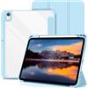 CACOE Custodia per iPad 11ª generazione A16 11 pollici/iPad 10ª generazione 10.9 pollici con portapenne, custodia protettiva con retro in acrilico trasparente, blu ghiaccio