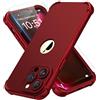 ORETECH Cover iPhone 14 Pro,Custodia iPhone 14 Pro con [ 2 x Pellicola Vetro Temperato] 2 in 1 Ultra Sottile Antiurto Hard PC Silicone Anti Graffio Cover - Rosso