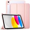 CACOE Custodia Cover Compatibile con iPad 11a Generazione (A16) 11" (2025) / iPad 10a Generazione 10.9" (2022) (A2757/A2777), Retro Trasparente Cover con Portapenne,Oro Rosa