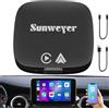 Sunweyer Adattatore Wireless CarPlay Android Auto 2+32GB con Play Store & Netflix/YouTube - Supporto TF/USB, Installazione App (Solo per auto con CarPlay Cablato o Android Auto Cablato) (SW05)