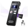NekSide Registratore vocale digitale da 64G, 1536 kbps, interfaccia di tipo C, dispositivo di registrazione a nastro One-Touch-HD Dual MIC, per conferenze, interviste, riunioni