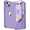 ORETECH per Cover iPhone 13 Mini, Custodia iPhone 13 Mini [ 2 x Pellicola Protettiva Vetro Temperato] 2 in 1 Ultra Sottile Antiurto Hard PC Silicone Anti Graffio Cover per iphone 13 mini - Lillà