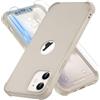 ORETECH Cover Compatibile con iPhone 12 Mini 5,4'', Custodia iPhone 12 Mini con [2 x Pellicola Protettiva Vetro Temperato] Antiurto Protettiva Sottile Hard PC Soft Silicone iPhone 12 Mini - Pietra