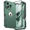 ORETECH Cover per iPhone16 Pro,Custodia iPhone 16 Pro con [2 x Pellicole Vetro Temperato][Protezione Completa Della Fotocamera] Custodia Ultra Sottile Silicone Anti-Graffio TPU Antiurto-Verde Alpino