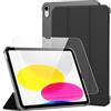 CACOE Custodia Cover Compatibile con iPad 11a Generazione (A16) 11" (2025) / iPad 10a Generazione 10.9" (2022) (A2757/A2777), Ultra Sottile in Pelle con Vetro Temperato Ultra Sottile, Nero
