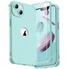 ORETECH per Cover iPhone 13 Mini, Custodia iPhone 13 Mini [ 2 x Pellicola Protettiva Vetro Temperato] 2 in 1 Ultra Sottile Antiurto Hard PC Silicone Anti Graffio Cover per iphone 13 mini - Menta Verde