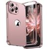 ORETECH Compatibile con Cover iPhone 14 Pro Max,Custodia iPhone 14 Pro Max con [ 2 x Pellicola Protettiva Vetro Temperato] 2 in 1 Ultra Sottile Antiurto Hard PC Silicone Anti Graffio Cover - Rosa