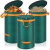 Eurhomewit 3 x 120 L Sacchi Giardinaggio con Coperchio e Maniglie,Sacchi per Raccogli Foglie da Giardino, Sacchi per rifiuti da giardino Riutilizzabili per Foglie, Erba, Sterpaglie,44cm*78cm