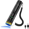 DARKBEAM Torcia UV 365nm Mini LED [4-core] Torce Luce nera ultravioletti, Lampada di Wood Portatile ricaricabile, Rileva Urina di Cane/Gatto, per resina, minerale, ambra, vetro uranio, sangue
