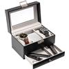 ProCase Scatola per Orologi con 3 Scomparti, con Coperchio in Vetro