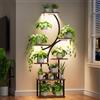 BACEKOLL Porta Piante da Interno - Porta Piante con Luci di Crescita, Porta Piante a 8 livelli, Portapiante da Interni altezza 157 CM, Portavasi da Interno a forma di S