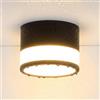 Temgin Faretti LED Neri da Soffitto Rotondo Cubo Faretto Cucina per Interni Senza Forare, 12W IP65 Plafoniera Bagno Corridoio Cilindro Bianco Caldo per Esterno IRC82 Non da Incasso Ø10cm Alluminio