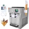 VEVOR Macchina per Gelato Commerciale 21 QT/H Gelato Soft da Banco a 3 Gusti da 1800 W, 2 Tramogge 4 L, 2 Cilindri 1,8 L, Pannello LCD, Preraffreddamento Automatico, per Snack Bar Ristorante