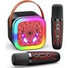 Braxel Macchina per Karaoke con 2 Microfono Bluetooth, Giocattolo per Bambini, Regalo di Natale per Bambini dai 3 Ai 12 Anni, Microfono per Bambini