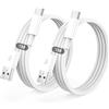 BSTOEM Cavo USB Type-C,Per Originale Cavetto USB A a USB C Cellulare Ricarica Rapida 2Pezzi 1M+1M,Per iPhone 17/16/15/Pro/Plus/Pro Max/Air,Per Samsung Galaxy S24/S23+/Ultra/S22/A53/A54/iPad Pro/Air/cavi