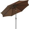 Ombrellone da Giardino 3x2.45 m Palo Ø38 mm in Acciaio Inclinabile Caffè
