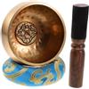 SUPVOX Ciotola Tibetana in Rame Set per Meditazione Campana Sonora Decorativa Accessorio per Yoga Legno Pietre Levigate Regalo Spirituale per Donne e Uomini Altare Portatile